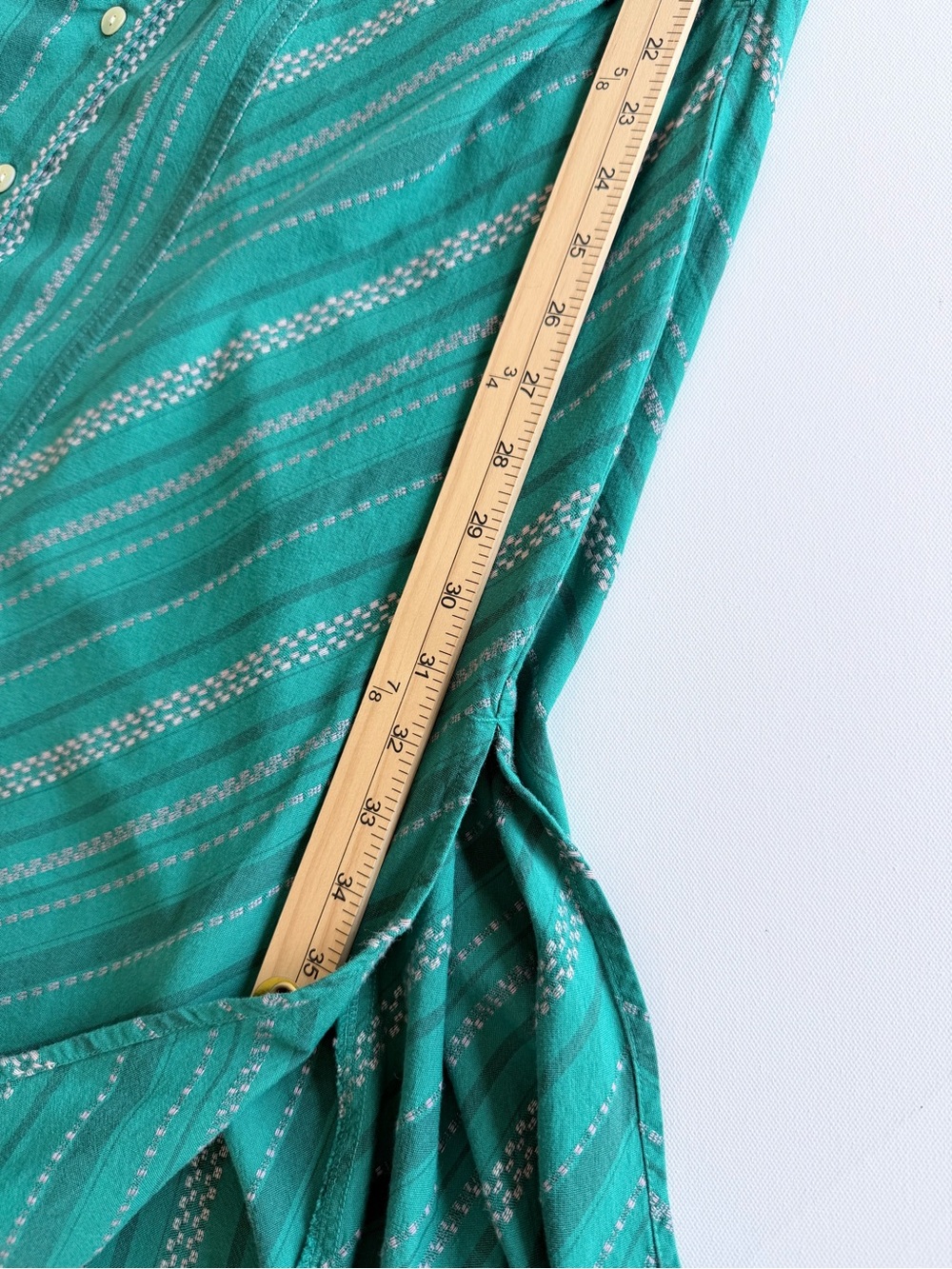 J. Jill Dobby Dress Green Striped Button Front Maxi Dress XS - Picture 13 of 15
